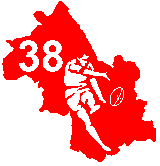 atomistickers sticker autocollant departements 38 isere rugby drop en couleurs